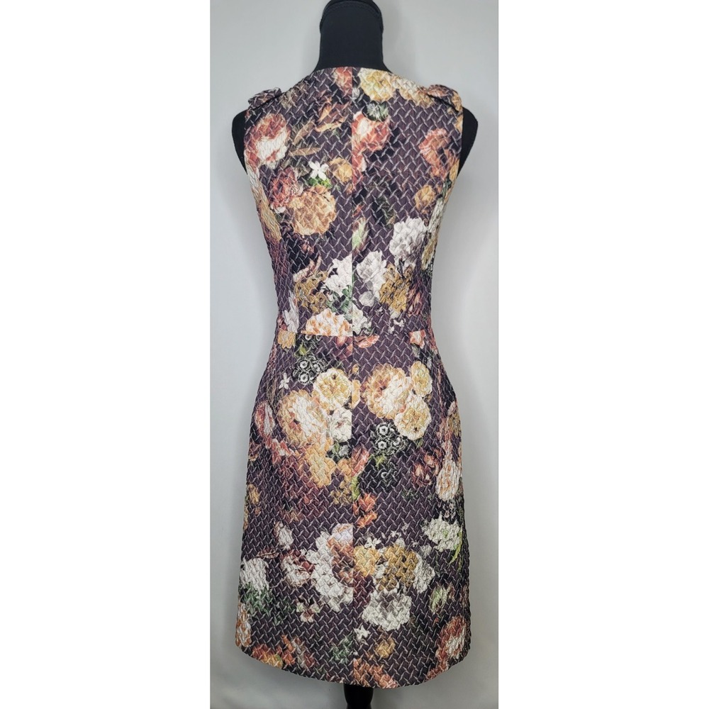 Tabitha Anthropologie Quilted Sheath Dress Size 2 Floral Textured Sleeveless - Picture 8 of 10